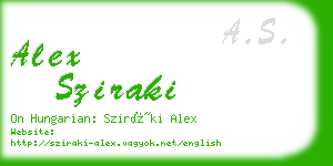 alex sziraki business card